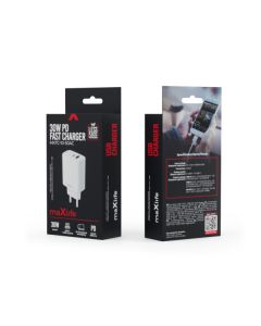 MAXLIFE punjač, 30W sa USB-A i USB-C ulazom, bela
