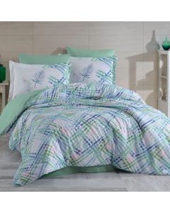 HOBBY Posteljina 200x220cm Ranforce double Irma Aqua - 1003_IA