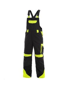 CANIS Radne pantalone na tregere Sirius Brighton, crna/žuta - 6536048