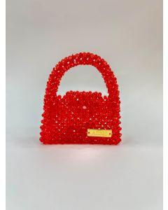 AZIBI Ženska torba od kristalnih perli Piccolina, crvena