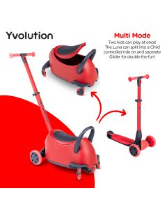 YVOLUTION Trotinet 5u1 Yglider Luna crvena - 101266