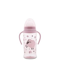 LORELLI Flašica za bebe sa mekanim kljunom i ručkama 350ml My friend, roze - 10200640005