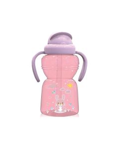 LORELLI Flašica sportska sa slamčicom 325 ml Animals sa ručicama blush pink - 10200770002