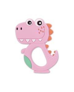 LORELLI Silikonska glodalica za bebe Dino - Lucky pink - 10210820002