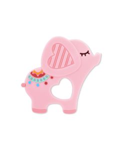 LORELLI Silikonska glodalica za bebe Elephant - Lucky pink - 10210830002
