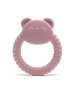 LORELLI SILIKONSKA GLODALICA ZA BEBE PANDA NATURAL - DEEP PINK
