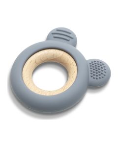 LORELLI SILIKONSKO DRVENA GLODALICA ZA BEBE BEAR - NATURAL GREY