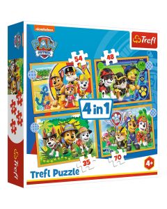 TREFL Puzzle 4u1 Holiday Paw Patrol 34395 - 54, 48, 35, 70 delova