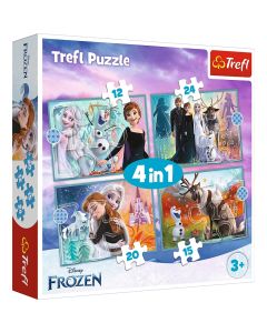 TREFL Puzzle 4u1 The Amazing World of Frozen 34381 - 12, 24, 20, 15 delova