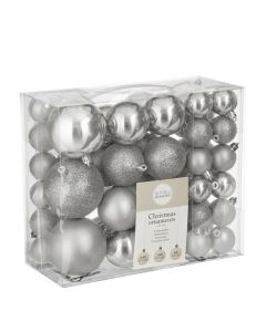 DEKOR DOM Set novogodišnjih ukrasa 46/1 1028454, srebrna - 041257-1