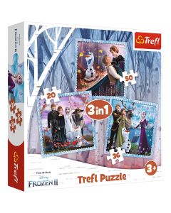 TREFL Puzzle 3u1 Frozen magical story  34853 - 50, 20, 36 delova