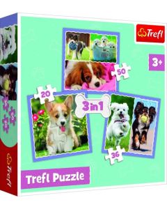 TREFL Puzzle 3u1 Cute dogs 34854 - 50, 20, 36 delova