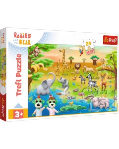 TREFL Puzzle maxi Bebe divlje životinje i medvedići - 24 dela - 103223-14373