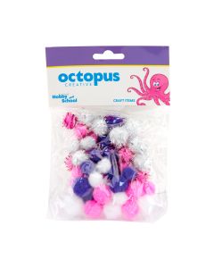OCTOPUS Dekorativni pom-pom mix 50kom unl-1671 octopus - 103713