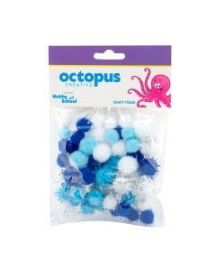 OCTOPUS Dekorativni pom-pom mix 50kom unl-1672 octopus - 103714
