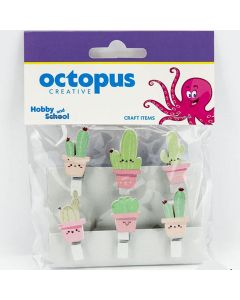 OCTOPUS Dekorativne štipaljke kaktus 4x2cm  6kom unl-1681 - 103723