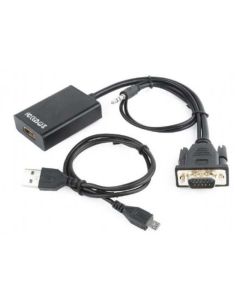 GEMBIRD A-VGA-HDMI-01 VGA to HDMI and audio cable, single port, black WITH AUDIO - 103880
