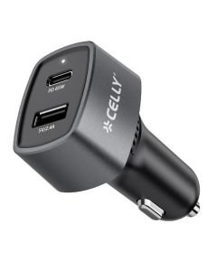 CELLY Auto punjač 65W sa USB-C i USB-A portovima
