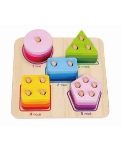 TOOKY TOY Drvena geometrijska slagalica sa 5 oblika TKF080 - 107-46735