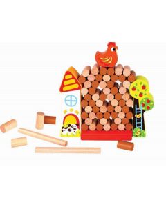 TOOKY TOY Drvena društvena igra Farma Chick drop - 107-46964