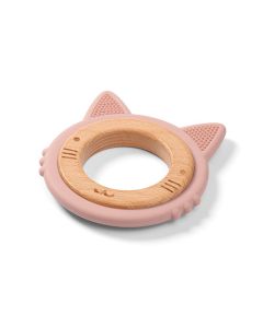 BABYONO Glodalica drveno silikonska - roze - 1076-01-02-03_roze