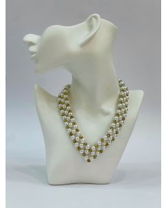 AZIBI Biserna ogrilica sa zlatnim cirkonima