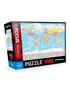 BLUE FOCUS Puzzle Mapa sveta – 1.000 delova