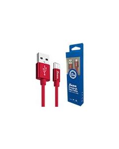 XWAVE Kabl USB2.0 na Micro USB 1.2M,2A, aluminium, upleten, crvena - 028896