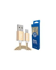 XWAVE Kabl USB2.0 na Micro USB 1.2 m, 2A, aluminium, upleteni, zlatna - 028898