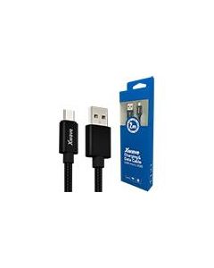XWAVE Kabl USB2.0 na Micro USB 2M,2A, aluminium, upleteni, crni - 028901