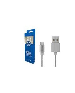 XWAVE Kabl USB2.0 na Micro USB 2M,2A, aluminium, upleteni, srebrni - 028895