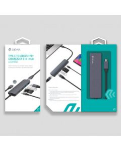 DEVIA HUB Leopard Type-C na USB3.0*3+PD + Cardreader 5 u 1 - 19855