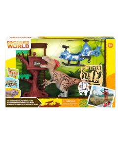 Set za igru Dinosaurus sa helikopterom i osmatračnicom na drvetu - 11-31186