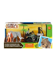 Set za igru Slon sa autom za safari i figurom čoveka - 11-63771