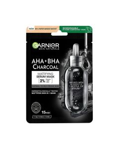 GARNIER Skin Naturals Matirajuća serum maska za lice u maramici, Charcoal, 28 g - 1100028042