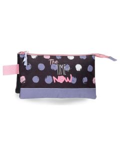 ROLL ROAD THE TIME IS NOW prazna pernica sa 3 pregrade - crna