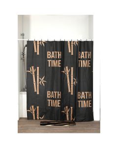 TENDANCE Zavesa za kadu 180x180cm Bath time, crna - 1100691