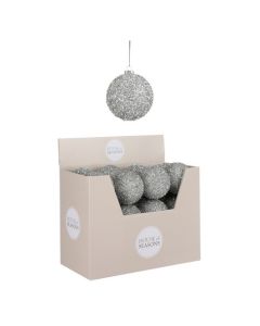 DEKOR DOM Novogodišnja kugla 8cm 1101087, srebrna - 041345