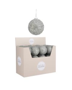 DEKOR DOM Novogodišnja kugla 10cm 1101098, srebrna - 041352
