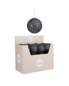 DEKOR DOM Novogodišnja kugla 10cm 1101099, antracit - 041353-1