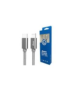 XWAVE Kabl USB Tip-C za IPHONE 2M 3A, lightning aluminium, upleteni, tamno siva - 028920-1