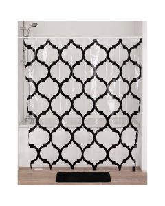 TENDANCE Zavesa za kadu 180x180cm Tribeca, providna/crna - 1108726