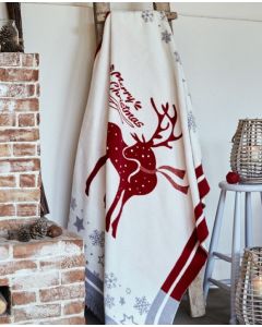 DEKOR DOM Ćebe COTTON Christmas 150x200 - 22152-A - Raindeer Red - 023773-1