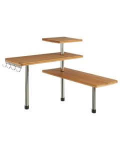 FIVE Kuhinjska polica sa 4 kuke 45x43x38,5cm bambus/ss/pvc natural/srebrna - 111123