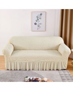 Retro Pokrivač za dvosede i kauče od 145cm do 185cm, bele boje - 1203-WHI