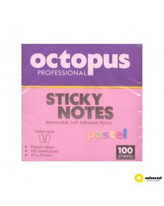 OCTOPUS Samolepljivi blok 75x75mm 100 lista pastel pink unl-2039 - 112919-1-1