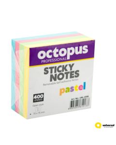 OCTOPUS Samolepljivi blok 75x75mm 400 lista pastel unl-2046 - 112926