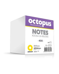 OCTOPUS Kocka papir za beleške 10x10cm 400 lista bela unl-0022 - 11307