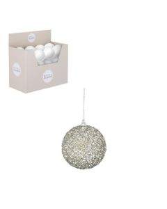 DEKOR DOM Novogodišnja kugla 8cm 1143433, srebrna - 041404-1