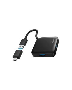 HAMA USB 3.2 HUB 1:4, 5Gbit/S + USB-C adapter 200116 - 115233